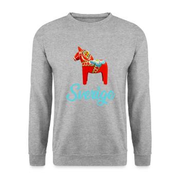 Dala Horse Sweden Swedish horse - Unisex Pullover - Weißgrau meliert - Vorne - Alina (178cm) & Michal (187cm)