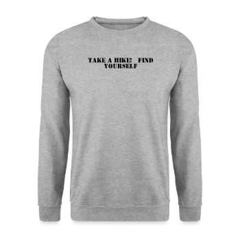 Wandern - Take a hike, find yourself - Unisex Pullover - Weißgrau meliert - Vorne - Alina (178cm) & Michal (187cm)