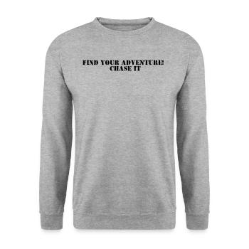 Hiking - Find Your Adventure, Chase It - Unisex Sweatshirt - salt & pepper - Front - Alina (178cm) & Michal (187cm)