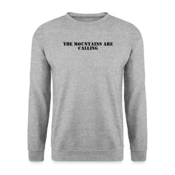 Wandern - The mountains are calling - Unisex Pullover - Weißgrau meliert - Vorne - Alina (178cm) & Michal (187cm)