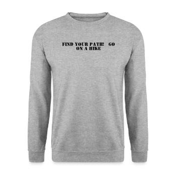 Wandern - Find your path, go on a hike - Unisex Pullover - Weißgrau meliert - Vorne - Alina (178cm) & Michal (187cm)