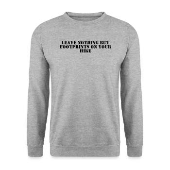 Randonnée - Ne laissez rien d’autre que des empreintes de pas sur votre - Sweat-shirt Unisexe - gris chiné - Devant - Alina (178cm) & Michal (187cm)