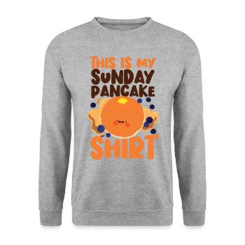 Les enfants amateurs de crêpes c’est mon - Sweat-shirt Unisexe - gris chiné - Devant - Alina (178cm) & Michal (187cm)