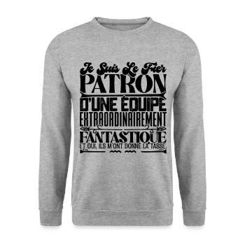 Proud of an Amazing Team Funny Job - Unisex Sweatshirt - salt & pepper - Front - Alina (178cm) & Michal (187cm)