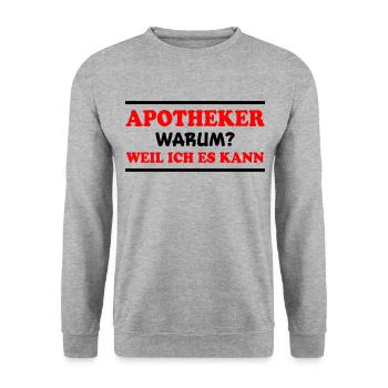 Apotheker Spruch Beruf Lustiges Apotheker Geschenk - Unisex Pullover - Weißgrau meliert - Vorne - Alina (178cm) & Michal (187cm)