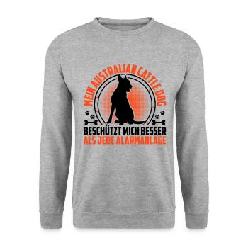 Un bouvier australien me protège - Sweat-shirt Unisexe - gris chiné - Devant - Alina (178cm) & Michal (187cm)