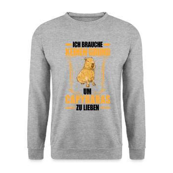 Les capybaras n’aiment pas l’Amérique du Sud Les capybaras - Sweat-shirt Unisexe - gris chiné - Devant - Alina (178cm) & Michal (187cm)