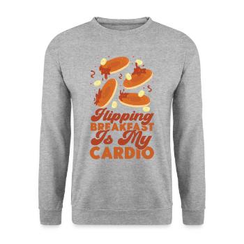 Pancake Lover Kids Flipping - Unisex Sweatshirt - salt & pepper - Front - Alina (178cm) & Michal (187cm)