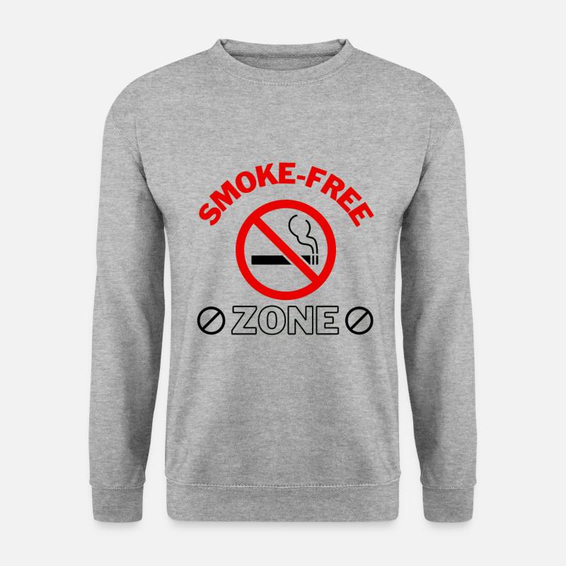 Smoke-free Zone Nichtraucher Geschenkidee - Unisex Pullover - Weißgrau meliert