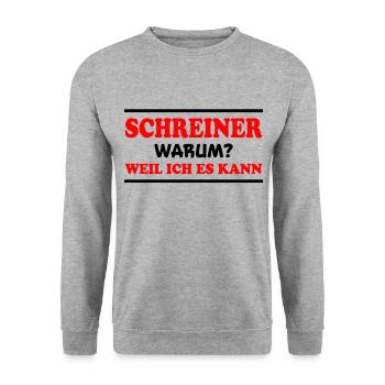 Schreiner Spruch Beruf Lustiges Schreiner Geschenk - Unisex Pullover - Weißgrau meliert - Vorne - Alina (178cm) & Michal (187cm)
