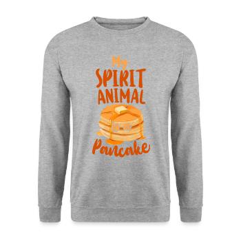 Pancake Lover Kids My Spirit - Unisex Sweatshirt - salt & pepper - Front - Alina (178cm) & Michal (187cm)