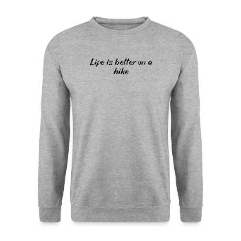 Randonnée - La vie est plus belle en randonnée - Sweat-shirt Unisexe - gris chiné - Devant - Alina (178cm) & Michal (187cm)