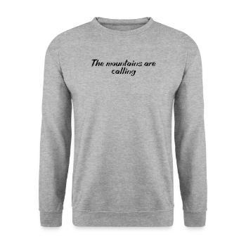 Wandern - The mountains are calling - Unisex Pullover - Weißgrau meliert - Vorne - Alina (178cm) & Michal (187cm)