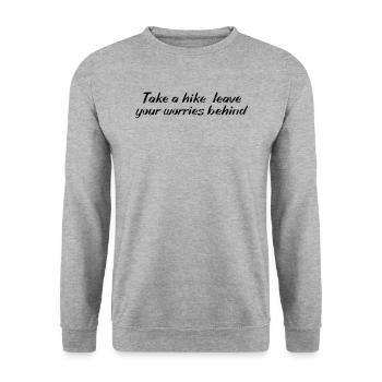 Hiking - Take a hike, leave your worries behind - Unisex Sweatshirt - salt & pepper - Front - Alina (178cm) & Michal (187cm)