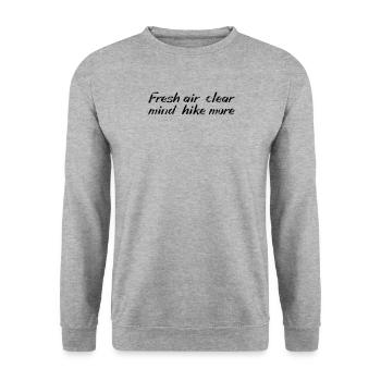 Randonnée - De l’air frais, l’ clair, plus de randonnée - Sweat-shirt Unisexe - gris chiné - Devant - Alina (178cm) & Michal (187cm)