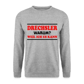 Drechsler Spruch Job Lustiges Drechsler Geschenk - Unisex Pullover - Weißgrau meliert - Vorne - Alina (178cm) & Michal (187cm)