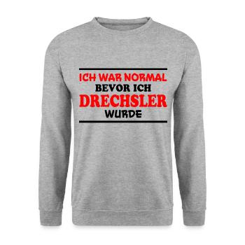 Drechsler Spruch Job Lustiges Drechsler Geschenk - Unisex Pullover - Weißgrau meliert - Vorne - Alina (178cm) & Michal (187cm)