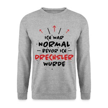 Drechsler Spruch Job Lustiges Drechsler Geschenk - Unisex Pullover - Weißgrau meliert - Vorne - Alina (178cm) & Michal (187cm)