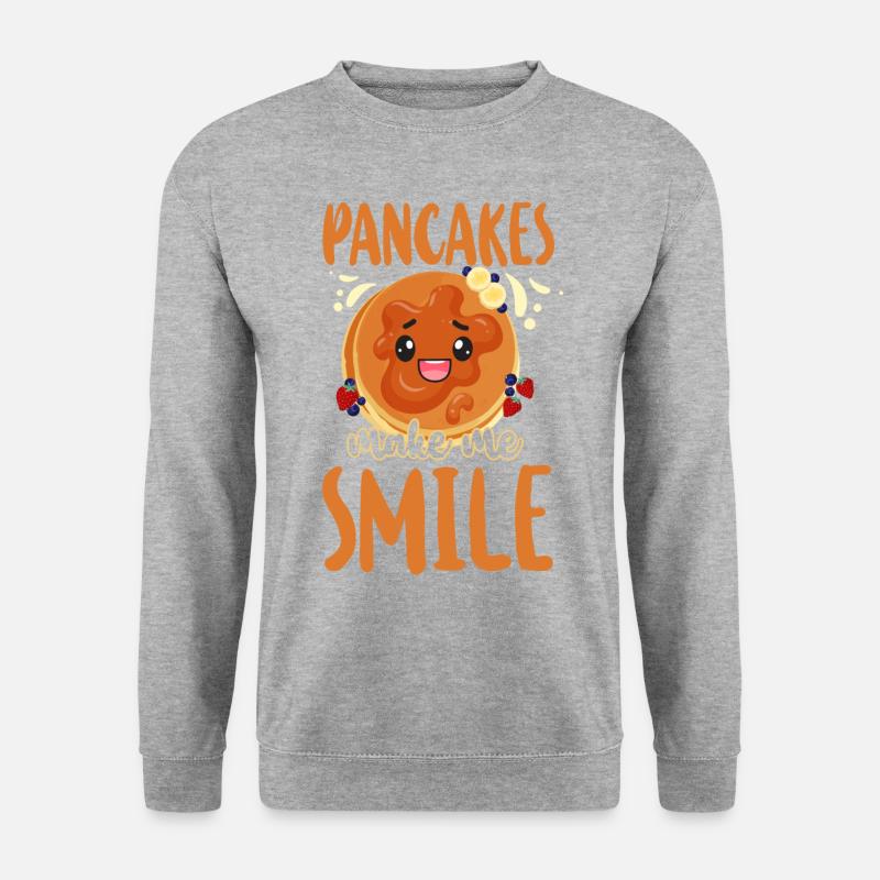 Pancake Lover Kids Pancakes Make - Unisex Pullover - Weißgrau meliert