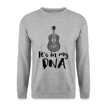Es liegt in meiner DNA Geige Instrument Geigerin Violini - Unisex Pullover - Weißgrau meliert - Vorne - Alina (178cm) & Michal (187cm)