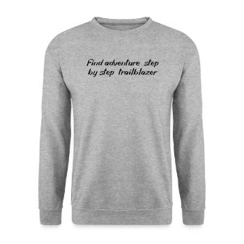 Wandern - Find adventure, step by step, - Unisex Pullover - Weißgrau meliert - Vorne - Alina (178cm) & Michal (187cm)