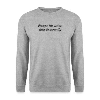 Wandern - Escape the noise, hike to serenity - Unisex Pullover - Weißgrau meliert - Vorne - Alina (178cm) & Michal (187cm)