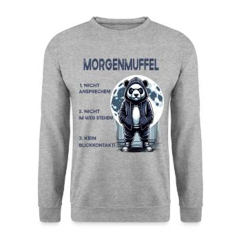 I hate people morning grouch in the office funny - Unisex Sweatshirt - salt & pepper - Front - Alina (178cm) & Michal (187cm)