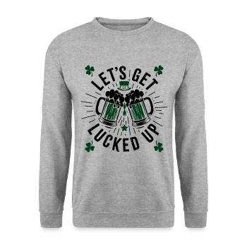 Let s Get Lucked Up - Unisex Sweatshirt - salt & pepper - Front - Alina (178cm) & Michal (187cm)