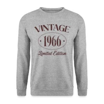 Vintage 1966 Limited Edition Birthday 1966 - Unisex Sweatshirt - salt & pepper - Front - Alina (178cm) & Michal (187cm)