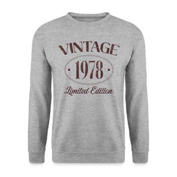 Vintage 1978 Limited Edition Geburtstag 1978 - Unisex Pullover - Weißgrau meliert - Vorne - Alina (178cm) & Michal (187cm)