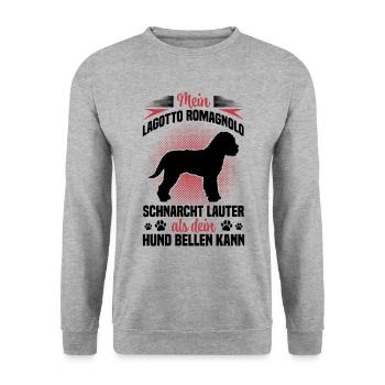 Lagotto Romagnolo snores loud water dog - Unisex Sweatshirt - salt & pepper - Front - Alina (178cm) & Michal (187cm)