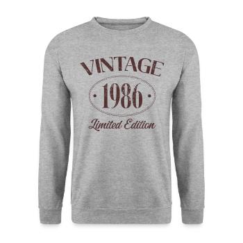 Vintage 1986 Limited Edition Birthday 1986 - Unisex Sweatshirt - salt & pepper - Front - Alina (178cm) & Michal (187cm)
