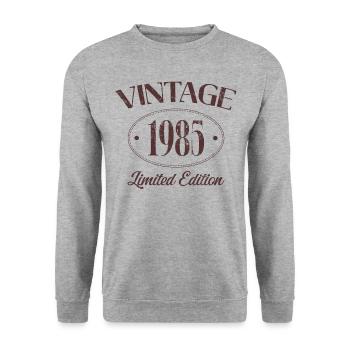 Vintage 1985 Limited Edition Birthday 1985 - Unisex Sweatshirt - salt & pepper - Front - Alina (178cm) & Michal (187cm)