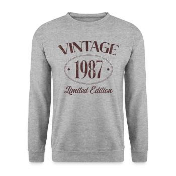 Vintage 1987 Limited Edition Birthday 1987 - Unisex Sweatshirt - salt & pepper - Front - Alina (178cm) & Michal (187cm)