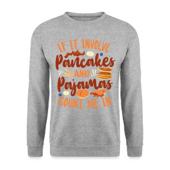 Pancake Lover Kids If It Involves - Unisex Sweatshirt - salt & pepper - Front - Alina (178cm) & Michal (187cm)