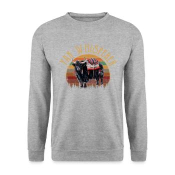Yak Whisperer Himalayan Tibet - Unisex Pullover - Weißgrau meliert - Vorne - Alina (178cm) & Michal (187cm)