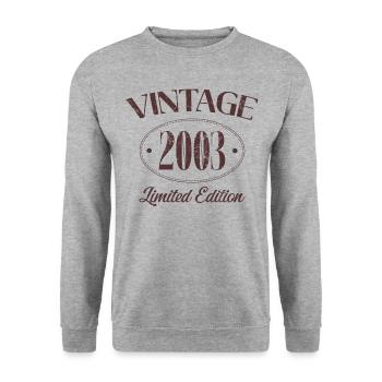 Vintage 2003 Limited Edition Birthday 2003 - Unisex Sweatshirt - salt & pepper - Front - Alina (178cm) & Michal (187cm)