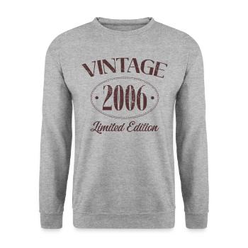 Vintage 2006 Limited Edition Birthday 2006 - Unisex Sweatshirt - salt & pepper - Front - Alina (178cm) & Michal (187cm)