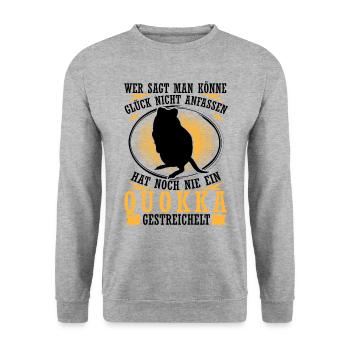 Quokka Pet Marsupial Quokka - Unisex Sweatshirt - salt & pepper - Front - Alina (178cm) & Michal (187cm)
