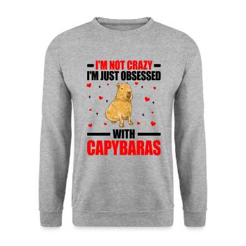 Capybara pas fou Capybara d’Amérique du Sud - Sweat-shirt Unisexe - gris chiné - Devant - Alina (178cm) & Michal (187cm)
