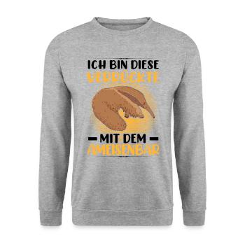 Anteater Crazy with Anteaters - Unisex Sweatshirt - salt & pepper - Front - Alina (178cm) & Michal (187cm)