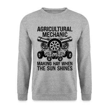 Landwirtschaftsmechaniker Lustige Traktormechaniker Bauernhof - Unisex Pullover - Weißgrau meliert - Vorne - Alina (178cm) & Michal (187cm)