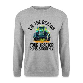Landwirtschaftsmechaniker Lustige Traktormechaniker Bauernhof - Unisex Pullover - Weißgrau meliert - Vorne - Alina (178cm) & Michal (187cm)
