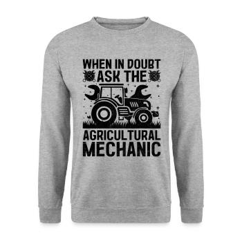 Landwirtschaftsmechaniker Lustige Traktormechaniker Bauernhof - Unisex Pullover - Weißgrau meliert - Vorne - Alina (178cm) & Michal (187cm)
