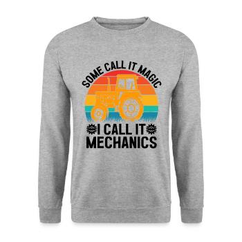 Mécanicien agricole Drôle de tracteur Mécanique Ferme - Sweat-shirt Unisexe - gris chiné - Devant - Alina (178cm) & Michal (187cm)