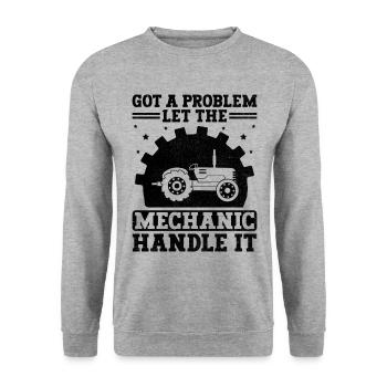 Landwirtschaftsmechaniker Lustige Traktormechaniker Bauernhof - Unisex Pullover - Weißgrau meliert - Vorne - Alina (178cm) & Michal (187cm)
