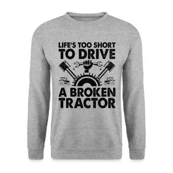 Landwirtschaftsmechaniker Lustige Traktormechaniker Bauernhof - Unisex Pullover - Weißgrau meliert - Vorne - Alina (178cm) & Michal (187cm)