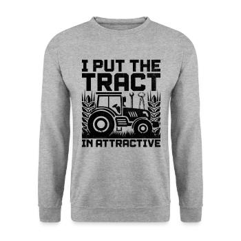 Mécanicien agricole Drôle de tracteur Mécanique Ferme - Sweat-shirt Unisexe - gris chiné - Devant - Alina (178cm) & Michal (187cm)