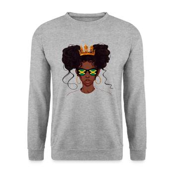 Drapeau jamaïcain Jamaïque - Sweat-shirt Unisexe - gris chiné - Devant - Alina (178cm) & Michal (187cm)