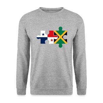 Jamaïcain Panama Jamaïque - Sweat-shirt Unisexe - gris chiné - Devant - Alina (178cm) & Michal (187cm)